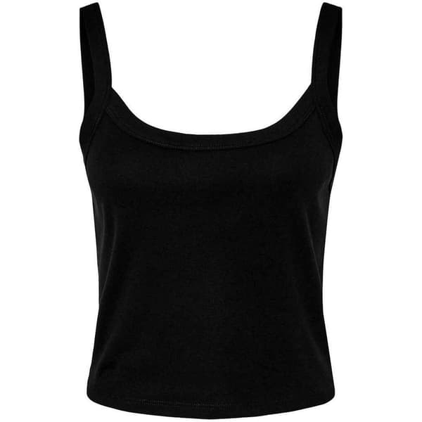 Bella + Canvas Dam/Dam Micro-Rib Spaghetti Strap Tank Top Solid Black 22 UK - 24 UK