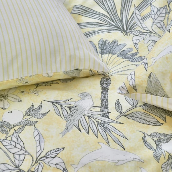 Furn Colony Palm Påslakan Set Enkelsäng Gul Yellow Single