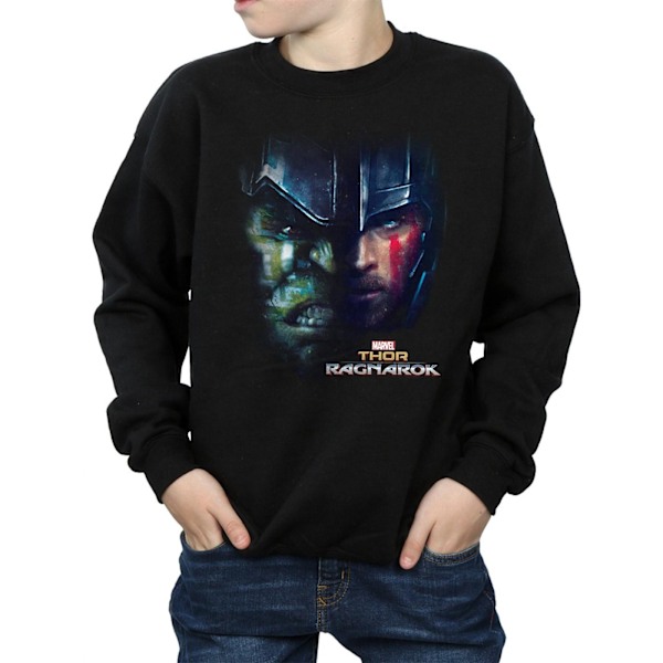 Marvel Pojkar Thor Ragnarok Hulk Split Face Tröja 7-8 År Black 7-8 Years