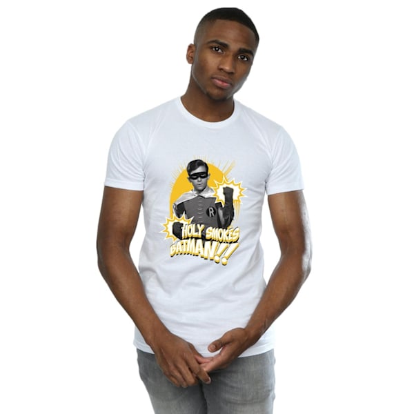 DC Comics herr Batman TV-serie Robin Holy Smokes T-shirt S vit White S