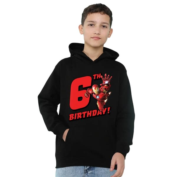 Marvel Barn/Barn Iron Man 6-årsdag Huvtröja 9-11 År B Black 9-11 Years