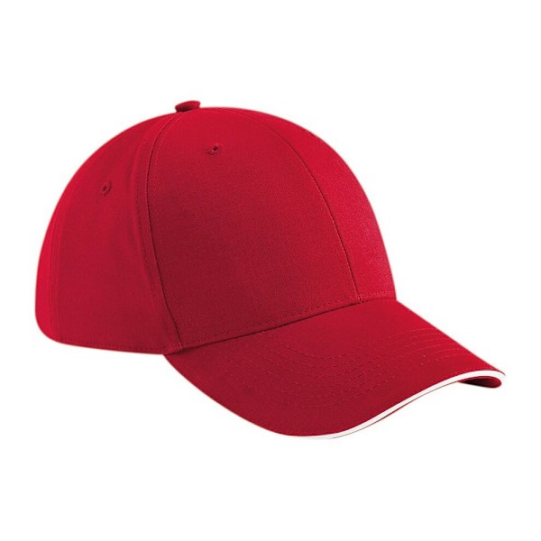 Beechfield Vuxen Unisex Athleisure Bomull Baseball Cap (2-pack) Classic Red/White One Size