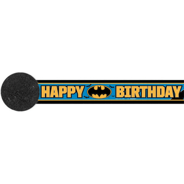 Batman Crepe Happy Birthday Streamer One Size Svart/Gul/Blå Black/Yellow/Blue One Size