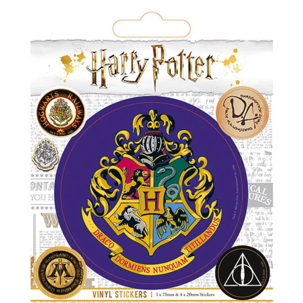 Harry Potter Hogwarts-klistermärken (5-pack) En storlek Flerfärgad Multicoloured One Size