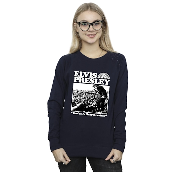 Elvis Dam/Kvinnor En Heartbreaker Sweatshirt S Marinblå Navy Blue S