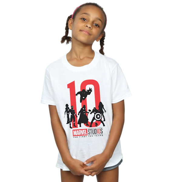 Marvel Studios Girls The First Ten Years Bomull T-shirt 9-11 år White 9-11 Years