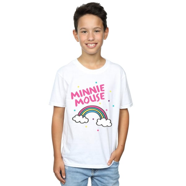 Disney Boys Minnie Mouse Rainbow Dots T-shirt 9-11 år Vit White 9-11 Years