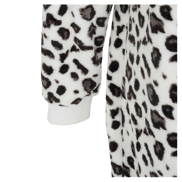 Linea Dam/Dam Leopardmönstrad Fleece Overall Nattkläder 1 Black/White 16 UK