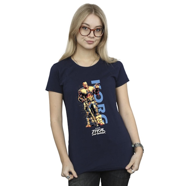 Marvel Dam/Kvinnor Thor Love And Thunder Korg Wave Bomull T-Shirt XL Marinblå Navy Blue XL