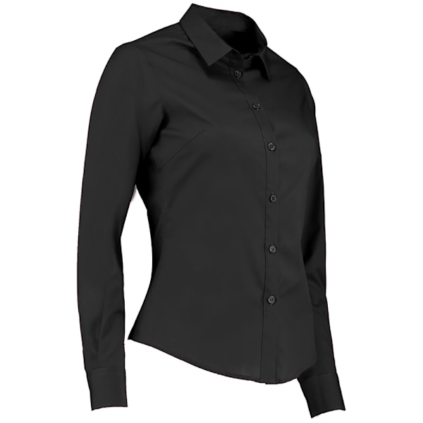 Kustom Kit Dam/Kvinnor Långärmad Poplin Skjorta 24 Svart Black 24