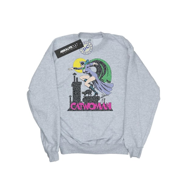 DC Comics Catwoman Crackle Logo Sweatshirt S Sports Grey för män Sports Grey S