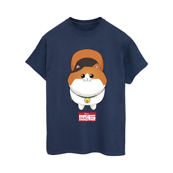 Disney Dam/Kvinnor Big Hero 6 Baymax Kitten Face Bomull Boyfriend T-Shirt M Marinblå Navy Blue M