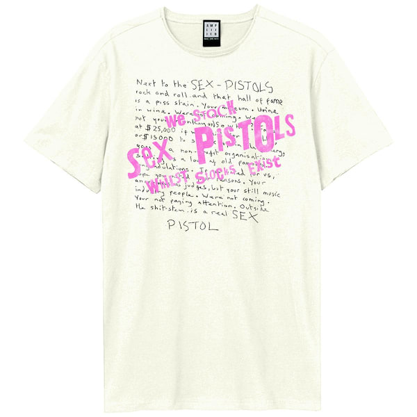 Amplified Unisex Adult Filthy Letter Sex Pistols T-Shirt L Vint Vintage White L