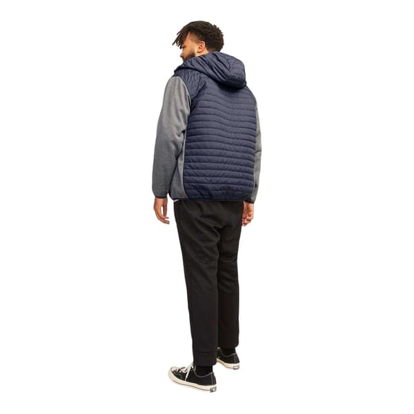 Jack And Jones Herr Quiltad Ribbad Mudd Plus Pufferjacka 8XL Grey Melange 8XL