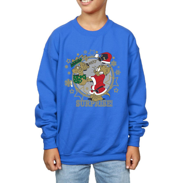 Tom And Jerry Boys Julöverraskning Sweatshirt 7-8 År Royal Royal Blue 7-8 Years