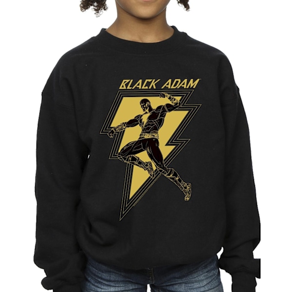 DC Comics Girls Black Adam Golden Bolt Chest Sweatshirt 9-11 år Black 9-11 Years