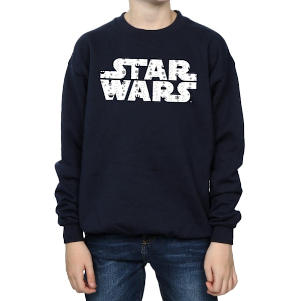 Star Wars Jultröja med logotyp för pojkar, 7-8 år, marinblå Navy Blue 7-8 Years