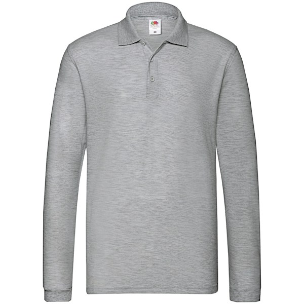 Fruit of the Loom Herr Premium Pique Långärmad Poloskjorta L Athletic Heather L