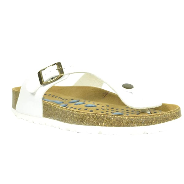 Sanosan Dam/Dam Siete Lunas Geneve Lädersandaler 7 UK W White/Brown 7 UK