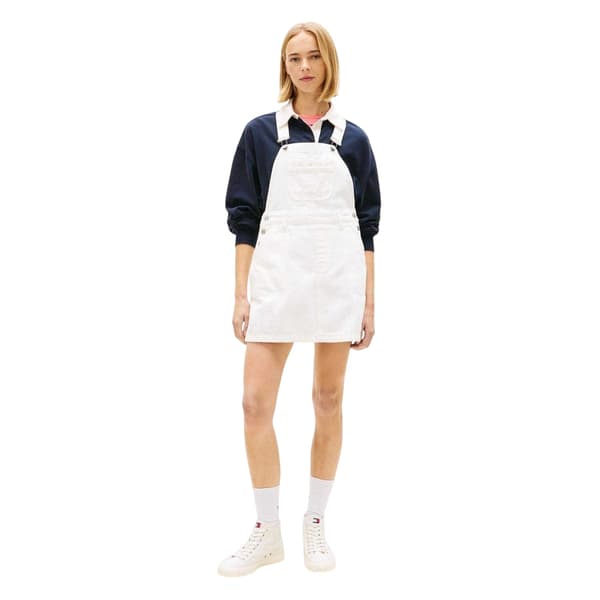 Tommy Jeans Damjeans Overall 12 UK Vit White 12 UK