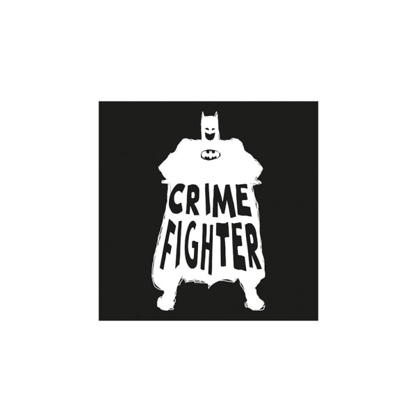 Batman Crime Fighter Print 30cm x 30cm Svart/Vit Black/White 30cm x 30cm