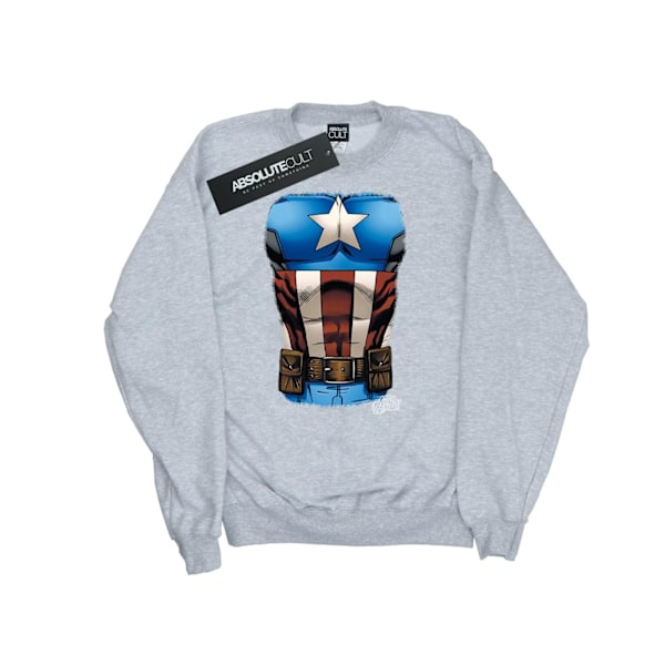 Marvel Boys Captain America Bröst Burst Sweatshirt 12-13 År Sports Grey 12-13 Years