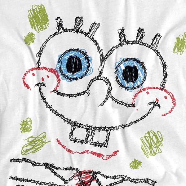 SpongeBob SquarePants Herr Scribble Smile T-shirt 4XL Vit White 4XL