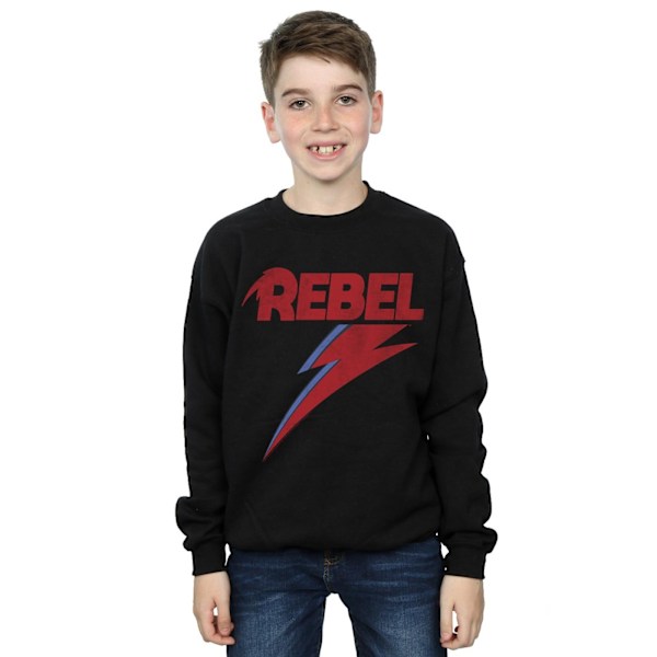 David Bowie Boys Distressed Rebel Sweatshirt 7-8 år Svart Black 7-8 Years