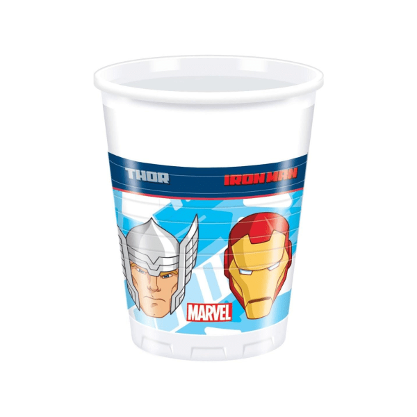 Marvel Avengers Plast 200 ml Party Cup (Pack med 8) One Size Bl Blue/Red/Silver One Size
