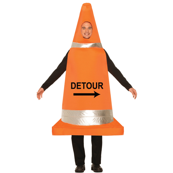 Bristol Novelty Unisex Traffic Cone Costume One Size Orange/Sil Orange/Silver/Black One Size