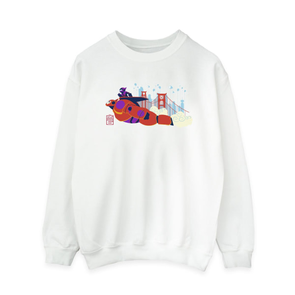 Disney Big Hero 6 för damer/damer Baymax Hiro Bridge Sweatshirt S White S