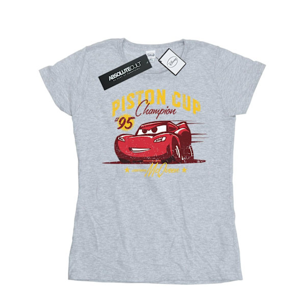 Disney Dam/Kvinnor Bilar Piston Cup Champion Bomull T-shirt M Sports Grey M
