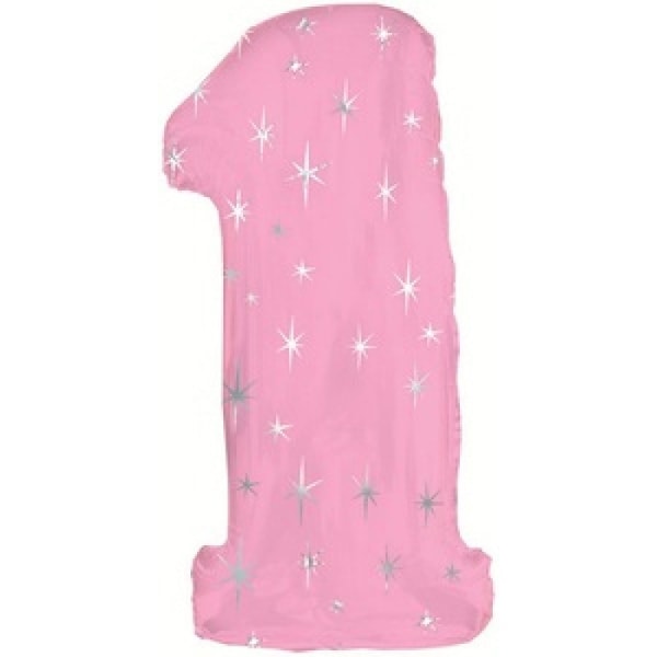 1 Sparkle Folieballong En Storlek Rosa Pink One Size