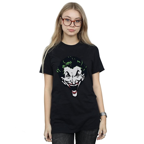 DC Comics Dam/Kvinnor The Joker Big Face Bomull Boyfriend T-S Black M