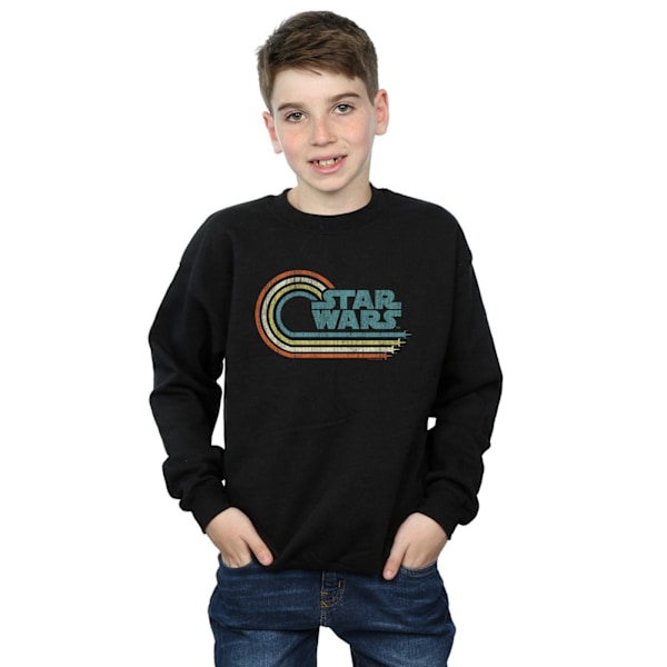 Star Wars Retro Wave Logo Sweatshirt för pojkar 5-6 år Svart Black 5-6 Years
