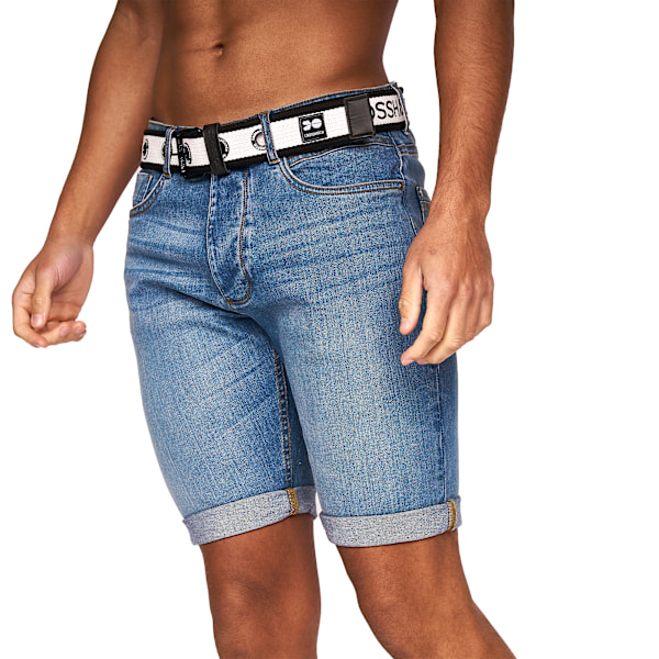 Crosshatch herr Reestier denimshorts 36R ljus tvätt Light Wash 36R