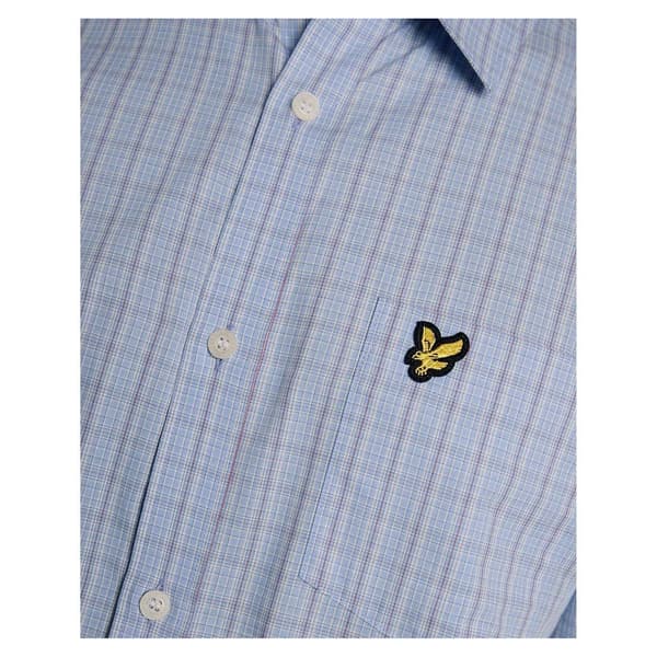 Lyle & Scott Herr Lättvikts kortärmad skjorta M Kritblå Chalk Blue M