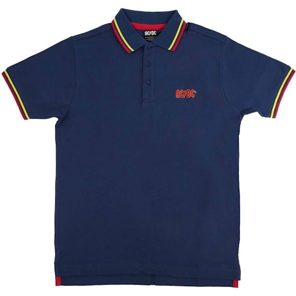 AC/DC Unisex Classic Logo Polotröja XXL Marinblå Navy Blue XXL