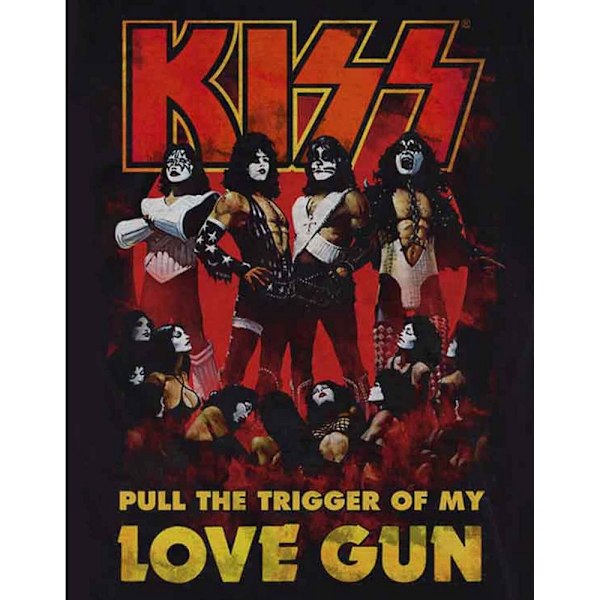 Kiss Unisex Adult Love Gun Glow Bomull T-shirt L Svart Black L