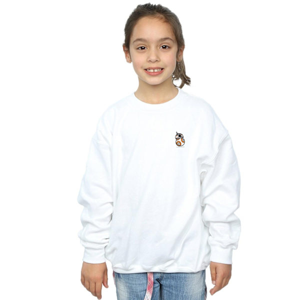 Star Wars Girls The Force Awakens BB-8 Brösttryck Sweatshirt 9 White 9-11 Years