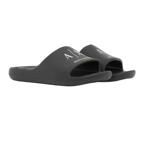 Armani Exchange Herr Logo Flat Sliders 9 UK Svart Black 9 UK