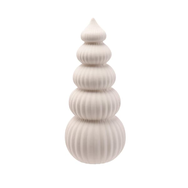 Keramisk 20 cm LED-upplyst julgran One Size vit white One Size