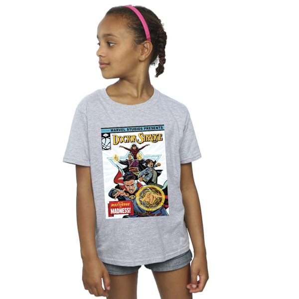 Marvel Girls Doctor Strange Comic Cover Bomull T-shirt 3-4 år Sports Grey 3-4 Years