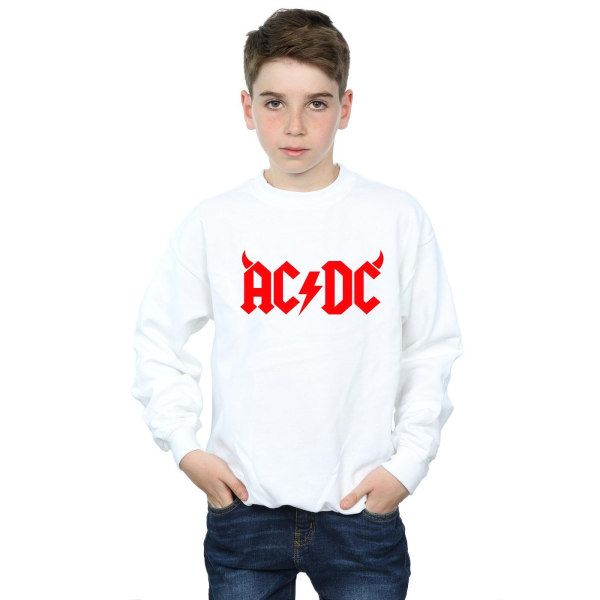 AC/DC Boys Horns Logo Sweatshirt 5-6 år Vit White 5-6 Years