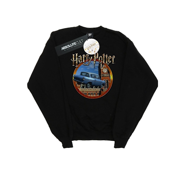 Harry Potter T-shirt för flickor med flygande bil, 9-11 år, svart Black 9-11 Years