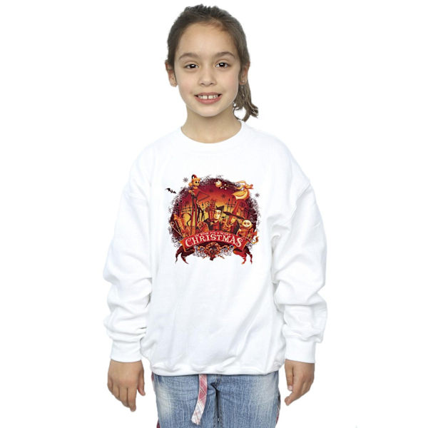 Disney Girls The Nightmare Before Christmas Scary Christmas Sweatshirt White 12-13 Years