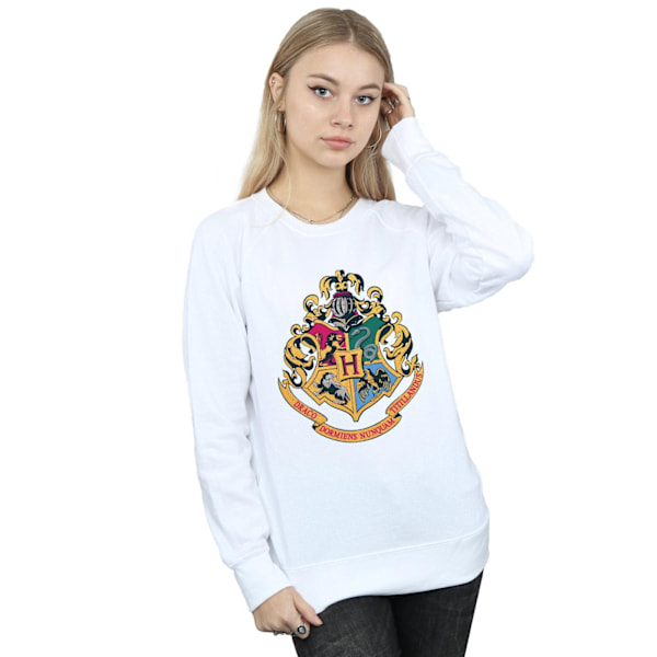 Harry Potter Dam/Damer Hogwarts Crest Guld Bläck Sweatshirt L White L