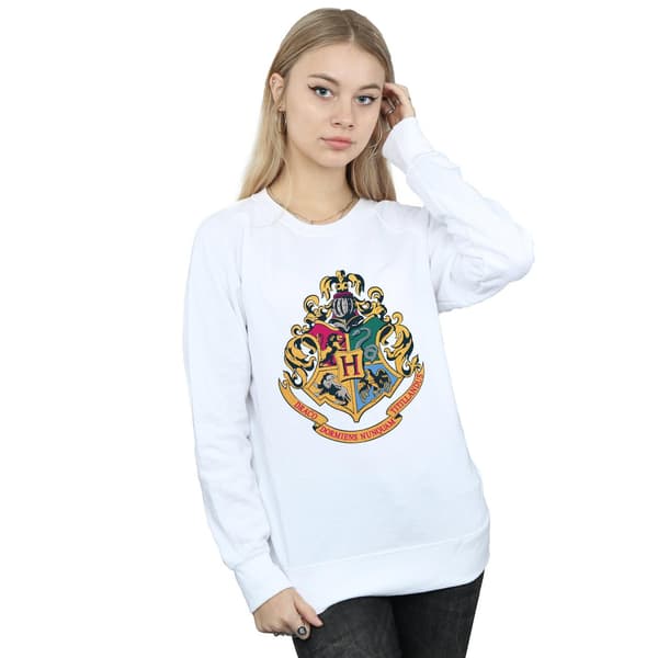 Harry Potter Dam/Damer Hogwarts Crest Guld Bläck Sweatshirt X White XL