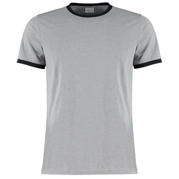 Kustom Kit Ringer T-shirt för män XXL Vit/Svart White/Black XXL