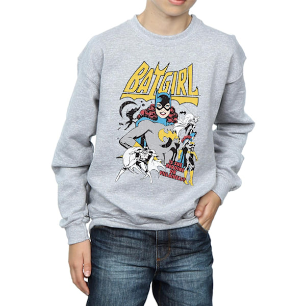 DC Comics Boys Batgirl Hjältinna eller Skurk Sweatshirt 7-8 År Sports Grey 7-8 Years